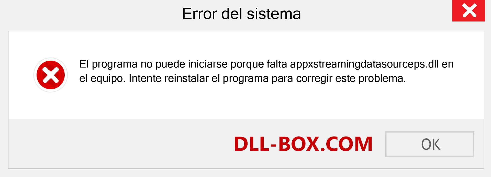 ¿Falta el archivo appxstreamingdatasourceps.dll ?. Descargar para Windows 7, 8, 10 - Corregir appxstreamingdatasourceps dll Missing Error en Windows, fotos, imágenes