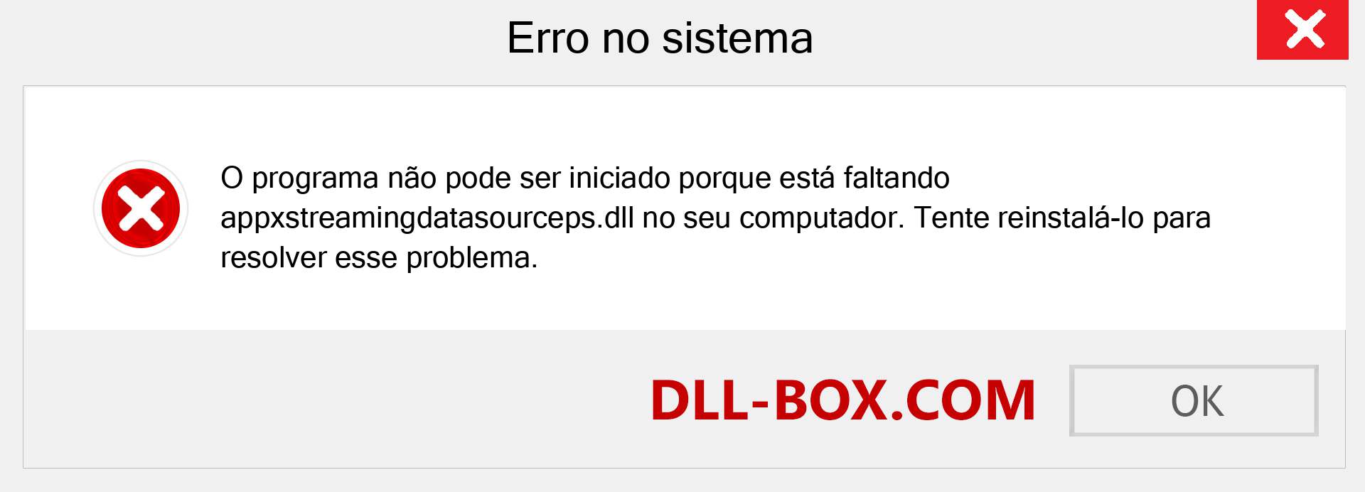 Arquivo appxstreamingdatasourceps.dll ausente ?. Download para Windows 7, 8, 10 - Correção de erro ausente appxstreamingdatasourceps dll no Windows, fotos, imagens